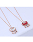 Fashion Red Rich Lock And Diamond Bead Necklace