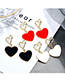Fashion Black Double Love Irregular Concave And Concave Hollow Stud Earrings
