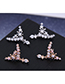 Fashion Rose Gold Star Stud Earrings With Diamonds