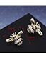 Fashion Silver Bee Stud Earrings With Diamonds