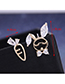 Fashion Silver Asymmetric Stud Earrings With Zircon And Rabbit Radish
