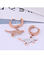 Fashion Titanium Steel + Drill Rose Gold Titanium Steel Hippocampal Earrings