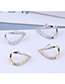 Fashion Golden Brass And Diamond Love Heart Geometric Openwork Earrings