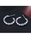 Fashion Silver Cubic Zirconia Meniscus Stud Earrings