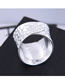Fashion Silver Irregular Concave Wide Edge Open Ring