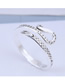 Fashion Silver Diamond Open Snake Geometric Ring
