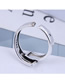 Fashion Silver Embossed Letter Geometric Open Ring