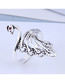 Fashion Silver Peacock Open Diamond Ring