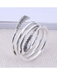 Fashion Silver Embossed Winding Open Ring