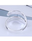 Fashion Silver Flower Embossed Geometric Split Ring