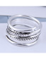 Fashion Silver Embossed Geometric Split Ring