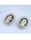 Fashion Silver Marilyn Monroe Pearl Geometric Stud Earrings