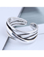 Fashion Silver Cross Alloy Cutout Ring