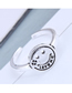 Fashion Silver Alphabet Smiley Openwork Ring