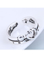 Fashion Silver Letter Openwork Heart Open Ring