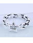 Fashion Silver Letter Chain Lucky Star Open Ring