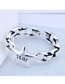 Fashion Silver Letter Chain Lucky Star Open Ring