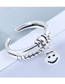 Fashion Silver Smiley Cutout Open Ring
