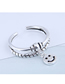Fashion Silver Smiley Cutout Open Ring