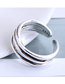 Fashion Silver Cross Cutout Wide Slit Ring
