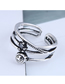 Fashion Silver Cross Smiley Letter Openwork Ring