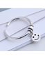 Fashion Silver Beaded Smiley Face Open Thin Edge Ring