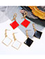Fashion Black Color Drop Geometric Stud Earrings