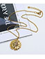 Fashion Rose Gold Alphabet Sunflower Beetle Alloy Necklace