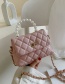 Fashion Pink Chain Lingge Pearl Handbag Shoulder Messenger Bag