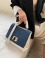 Fashion Yellow Frosted Contrast Lock Buckle Shoulder Bag