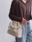 Fashion Pink Wool Pearl Handbag Shoulder Messenger Bag