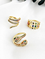 Fashion Gold Copper Inlaid Zircon Snake Ring