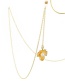 Fashion Gold Metal Maple Leaf Pearl Chain