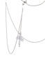 Fashion Silver Metal Cross Pearl Glasses Chain