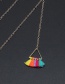 Fashion Gold Metal Colorful Fringed Triangle Glasses Chain