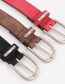 Fashion Red Alloy Accessories Ring Faux Leather Pin Buckle Flat Belt
