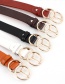 Fashion Coffee Double Ring Pin Buckle Belt