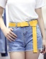 Fashion Yellow Canvas Woven Smooth Buckle Belt