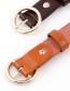 Fashion White Round Buckle Hollow Out Air Eye Belt