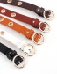 Fashion Red-brown Round Buckle Hollow Out Air Eye Belt