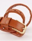 Fashion Camel Inlaid Triangle Pattern Hollow Pin Buckle Belt