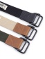 Fashion Army Green Canvas Double Buckle Buckle Woven Belt