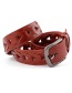 Fashion Red-brown Inlaid Triangle Pattern Hole Wide Belt