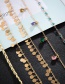 Fashion Gold Braided Wire Rope Alloy Round Diamonds Drop Anklet 5 Sets