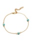Fashion Gold Turquoise Rice Beads Chain Eye Anklet 5 Sets