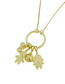 Fashion Gold Key Ring With Zirconium Round Necklace