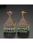Fashion 18k Micro-inlaid Zircon Hollow Pyramid Earrings