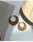 Fashion Round Coffee Color Geometric Circle Square Log Earrings