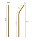 Fashion Titanium Gold Elbow (21.5*0.8) 304 Stainless Steel Straws (10)