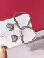 Fashion Gold  Silver Needle Zircon Love Rhinestone Cutout Earrings